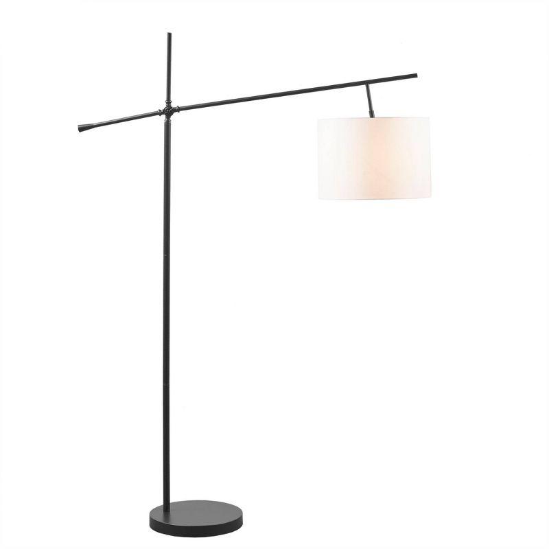 Keller Adjustable Floor Lamp Oil Rubber Bronze/Cream - Ink+Ivy: Sleek Metal, 14" Linen Shade, 60W, Modern Design