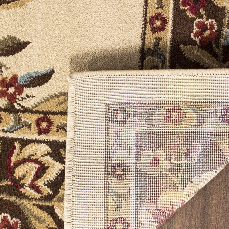 Lyndhurst LNH557 Power Loomed Area Rug - Ivory/Brown - 5'3"x7'6" - Safavieh