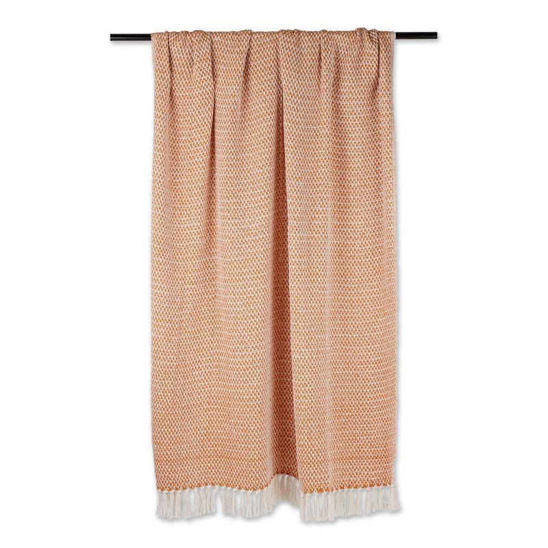 50"x60" Woven Throw Blanket Pumpkin Spice - Design Imports: Lightweight, Machine Washable