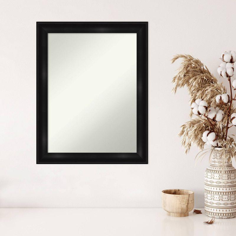 22" x 28" Non-Beveled Grand Black Narrow Wall Mirror - Amanti Art: Modern Rectangle, Polystyrene Frame, Wall Mounted