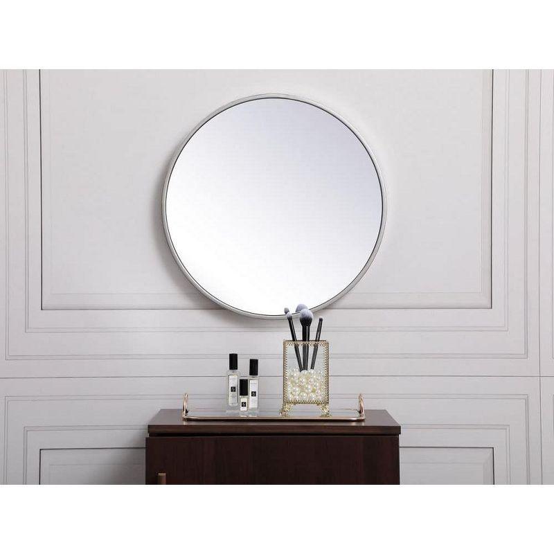 Elegant Lighting Metal frame round mirror 18 inch in Silver