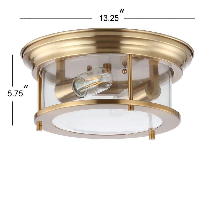 JONATHAN Y Lauren 2-Light Metal/Glass LED Flush Mount