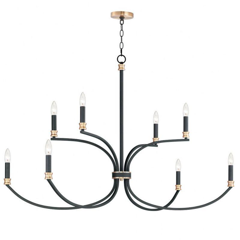 Charlton Black and Antique Brass 8-Light Chandelier