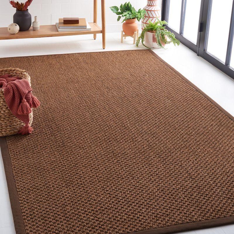 Hand-Knotted Chocolate Square Sisal 6' x 9' Area Rug