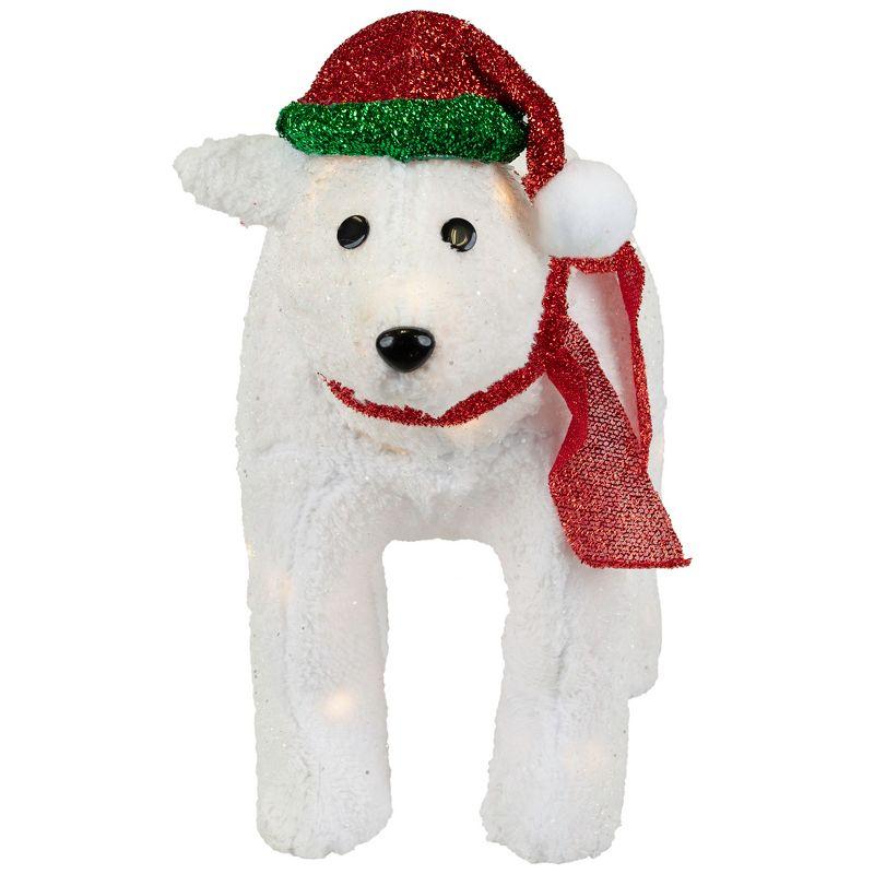 Northlight Seasonal 23" Pre-Lit White Glittered Polar Bear Outdoor Christmas Decoration