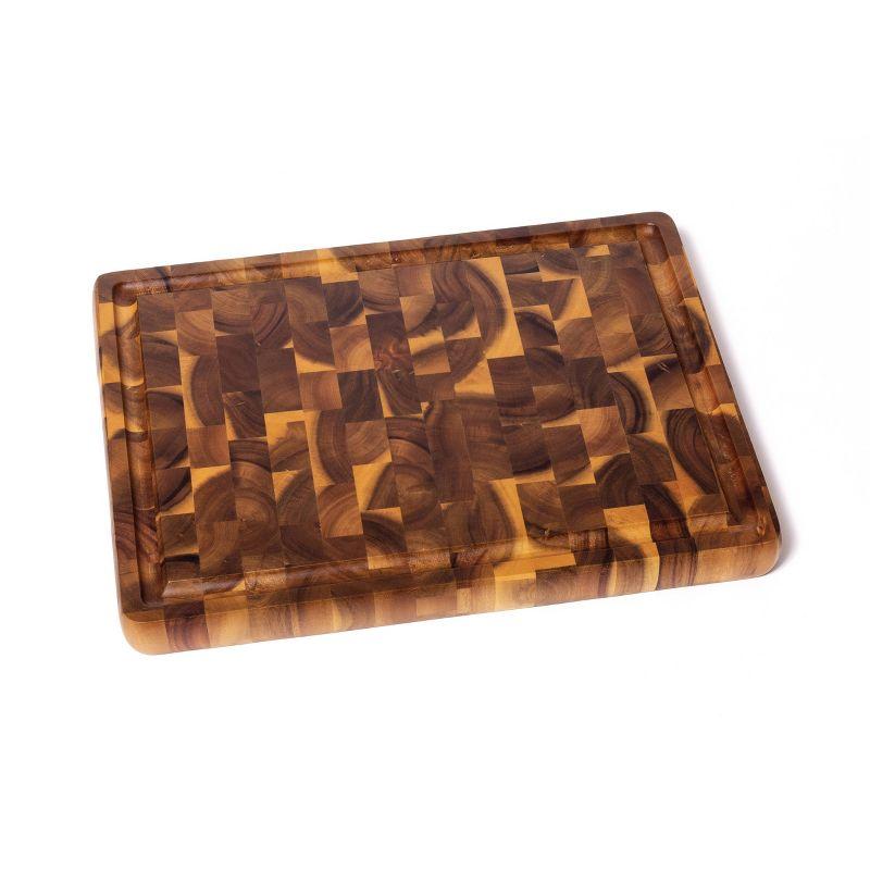 Large Acacia End Grain Cutting Board with Handles