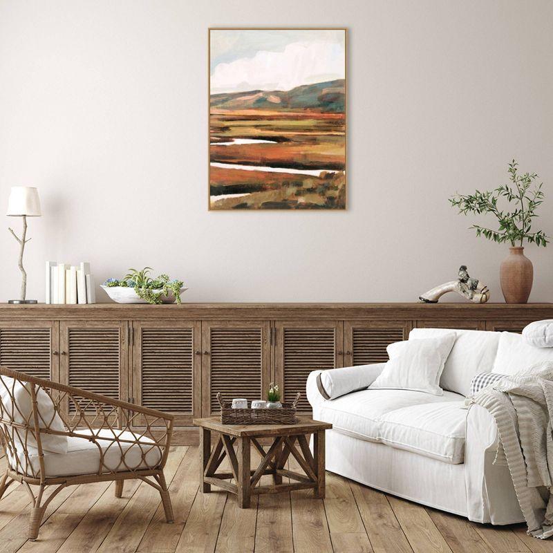 32" x 42" Mountain Field II by Victoria Borges Framed Canvas Wall Art Print - Amanti Art: Large Landscape Artwork