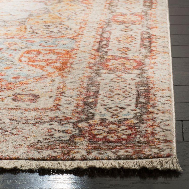 Vintage Persian Cream and Rust 4' x 6' Area Rug