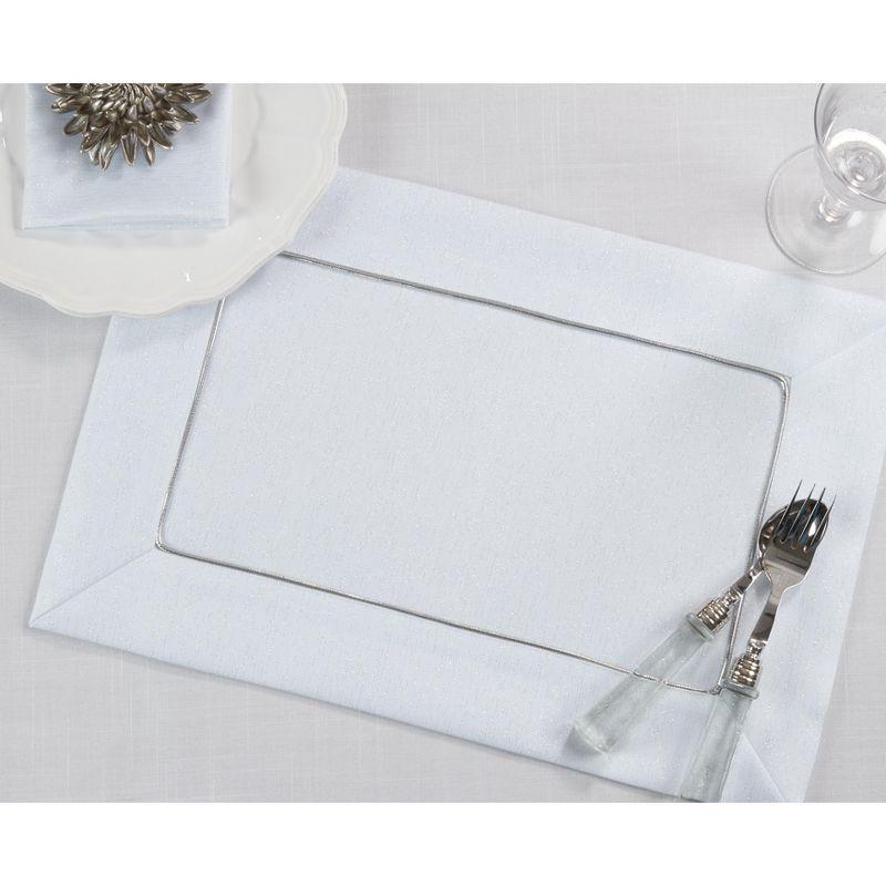 Saro Bourget Collection Shimmering Placemat with Piping Detail (Set of 4) (Set of 4)