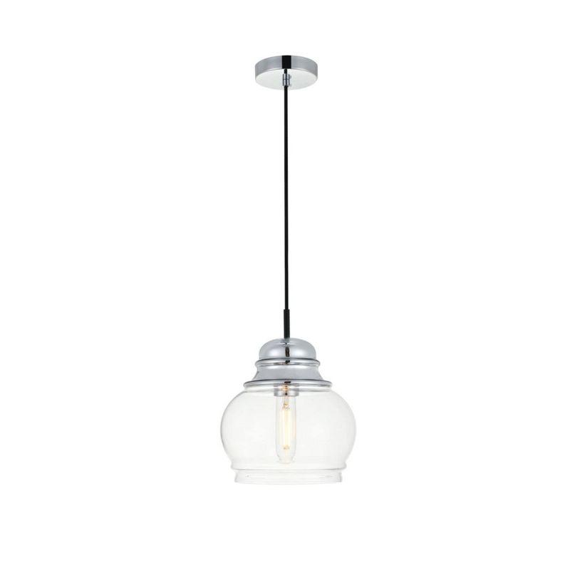 Kenna Black and Clear Glass Adjustable Pendant Light