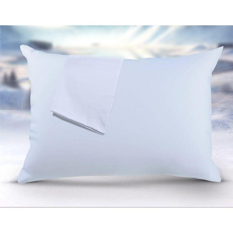 Continental Bedding Cooling Pillow Protector with Zipper Closure - Breathable Polyester/Nylon Fabric Pack of 2 Standard Size