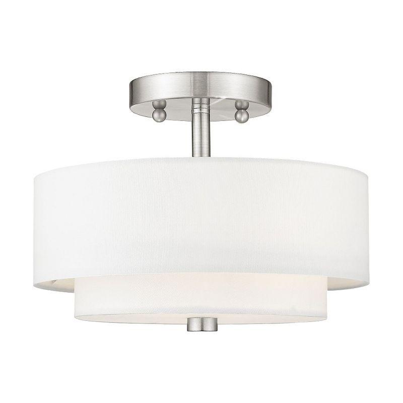 Livex Lighting Claremont 2 - Light Semi-Flush Mount in  Brushed Nickel