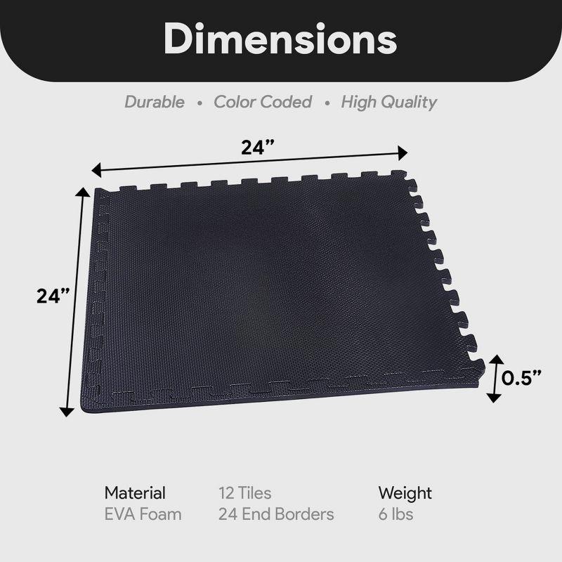 BalanceFrom Fitness Balancefrom Fitness 48 Sq Ft Interlocking EVA Foam Exercise Mat Tiles