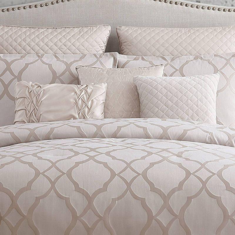 Tinley Ivory King Comforter Set with Geometric Print