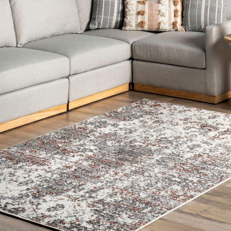 Nuloom Deedra Abstract 4x6 Indoor Area Rug for Living Room Bedroom Dining Room Kitchen, Red/Ivory