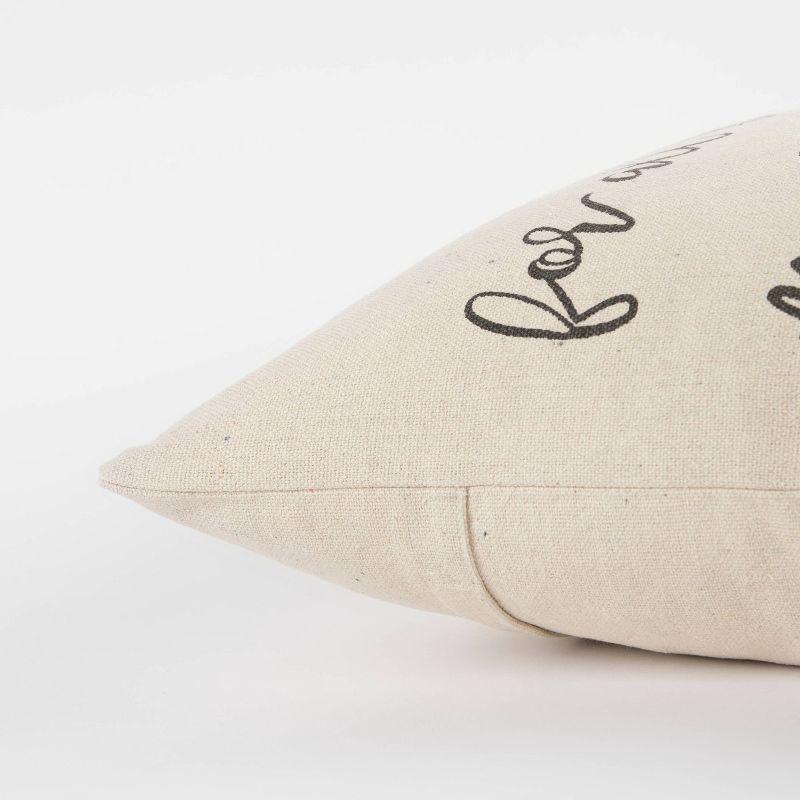 20"x20" Oversize 'For all the things...' Square Throw Pillow Cover - Rizzy Home: Couch Accent, Zippered