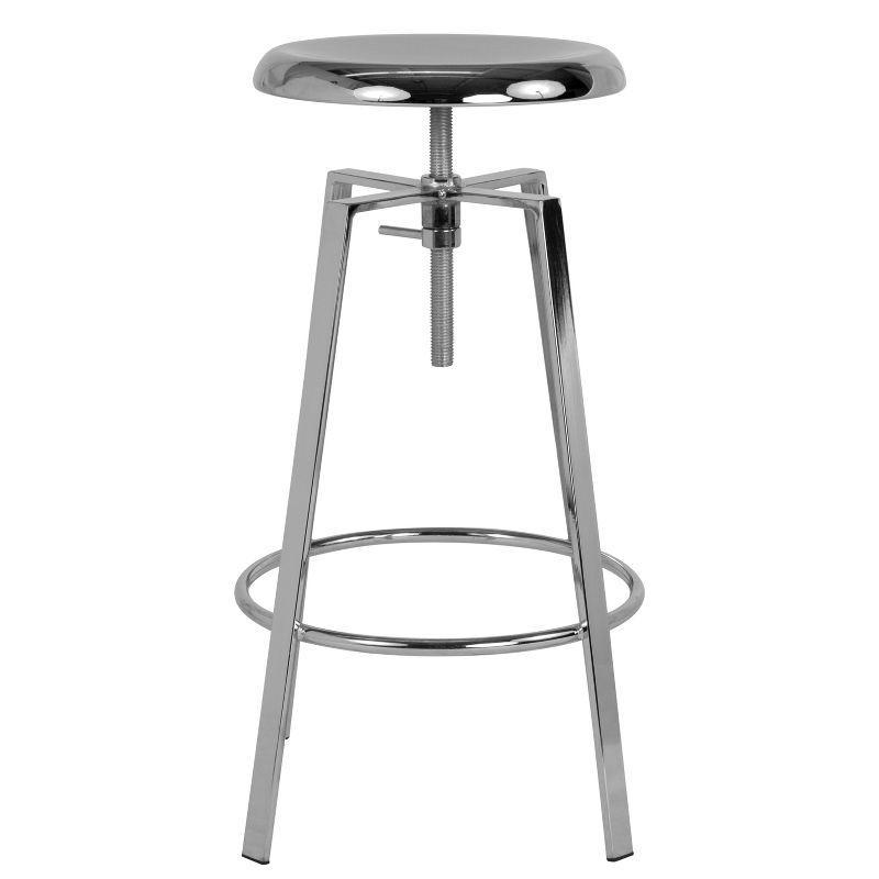 Chrome Adjustable Swivel Backless Metal Barstool