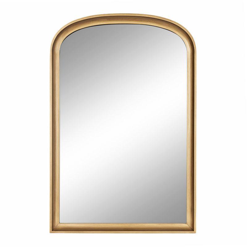 24"x36" Hatherleigh Basket Arch Wall Mirror Gold - Kate & Laurel All Things Decor: Durable Wooden Frame, No Assembly Required