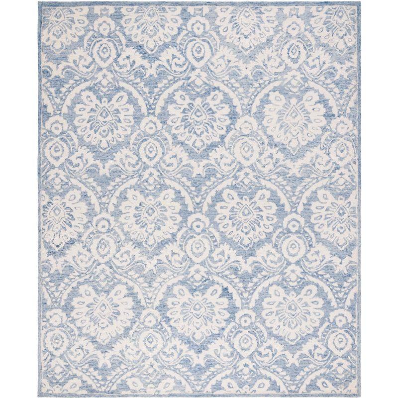 Blossom BLM106 Hand Tufted Indoor Area Rug - Blue/Ivory - 6'x9' - Safavieh