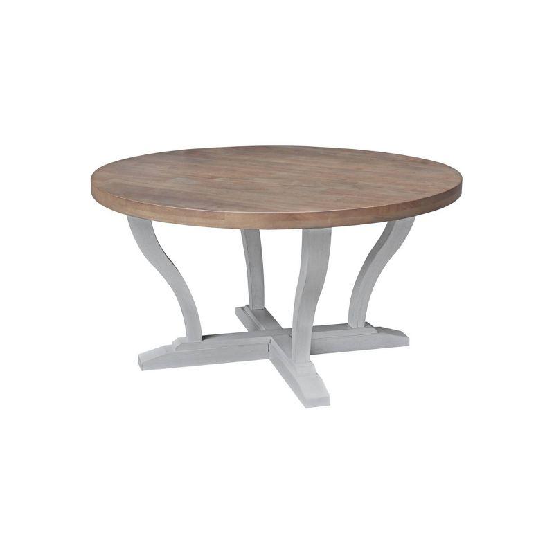 Eco-Friendly Parawood Round Coffee Table in Sesame & Chalk