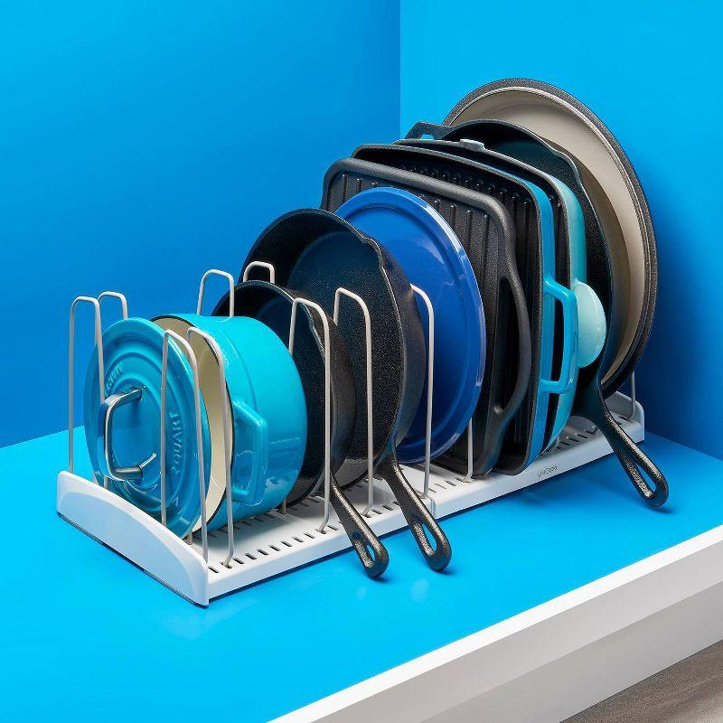 YouCopia StoreMore Expandable Cookware Rack: Non-Slip Kitchen Storage, Multi-Compartment Pot & Pan Organizer
