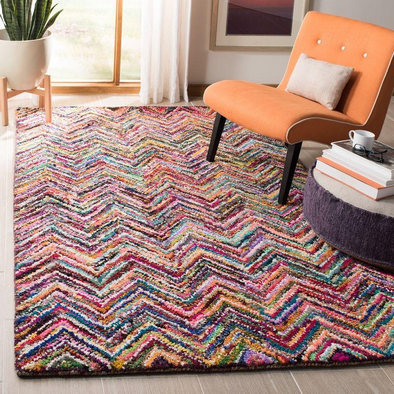 Handmade Multicolor Tufted Cotton Area Rug