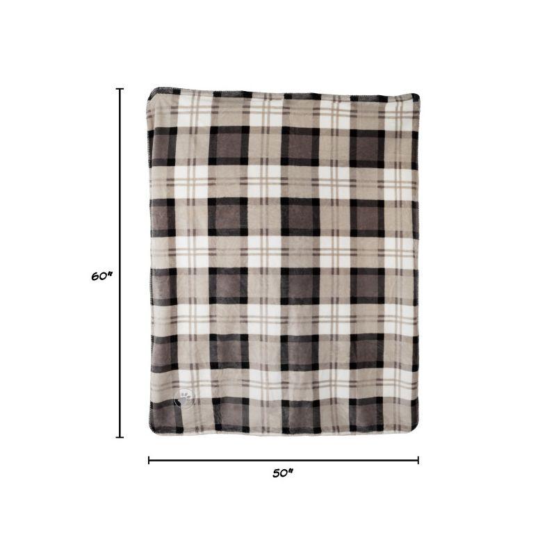 Pet Adobe 50x60 Waterproof Dog Blanket, Gray Plaid