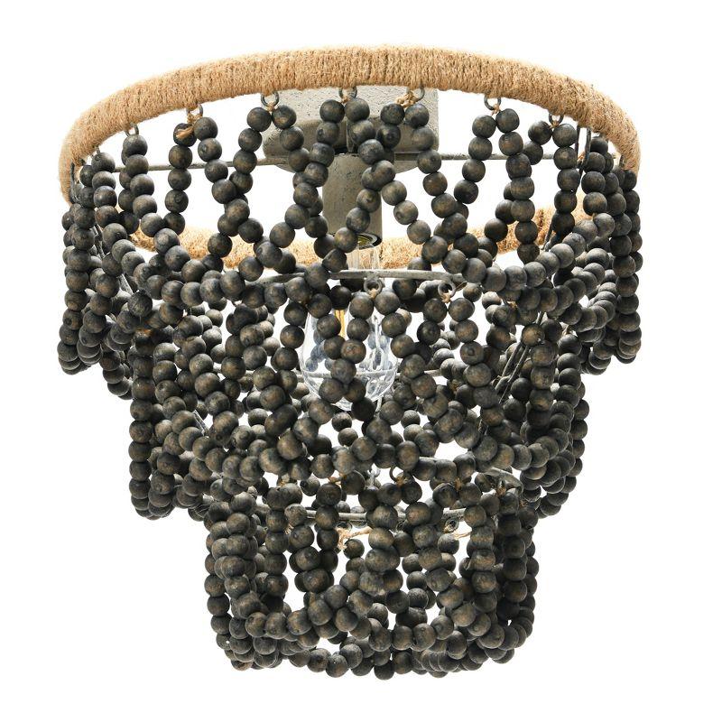 Wood Bead/Metal Semi Flush Light Brown - Storied Home