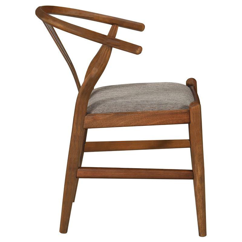 Dinah Danish Y-Shaped Back Dining Side Chair Walnut And Brown (Set Of 2)