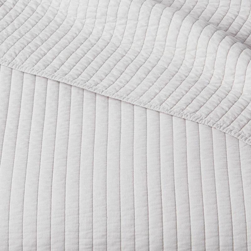 Full/Queen Washed Cotton Sateen Quilt Light Gray - Threshold™