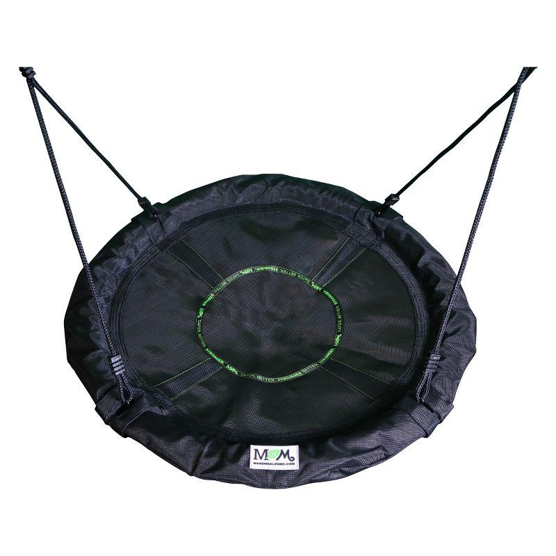 M&M Sales Enterprise M&M Sales Enterprise Adventure Fabric Black Disc Swing Saucer Seat, Ropes with Mounting Hangers and Chains