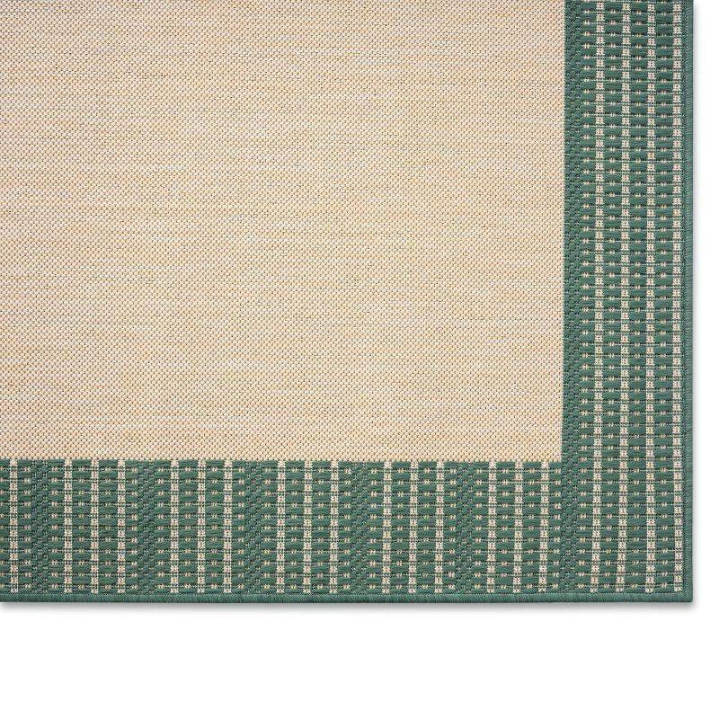 Elegant Beige/Green Synthetic Indoor/Outdoor Easy-Care Rug, 7'9" x 10'2"