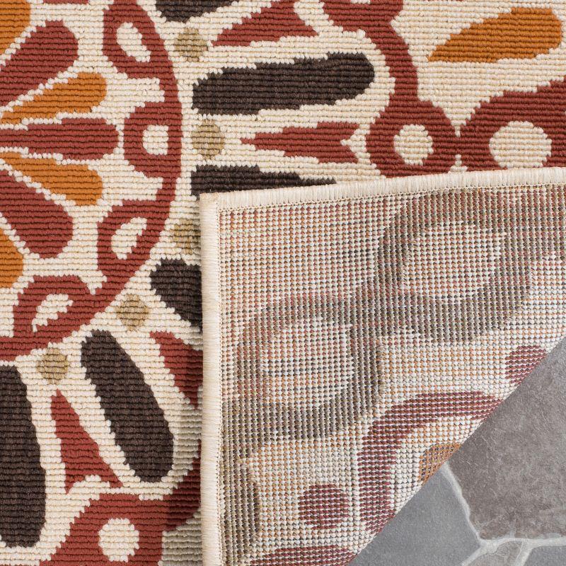 Veranda VER092 Power Loomed Indoor/Outdoor Accent Rug - Creme/Red - 2'x3'7" - Safavieh