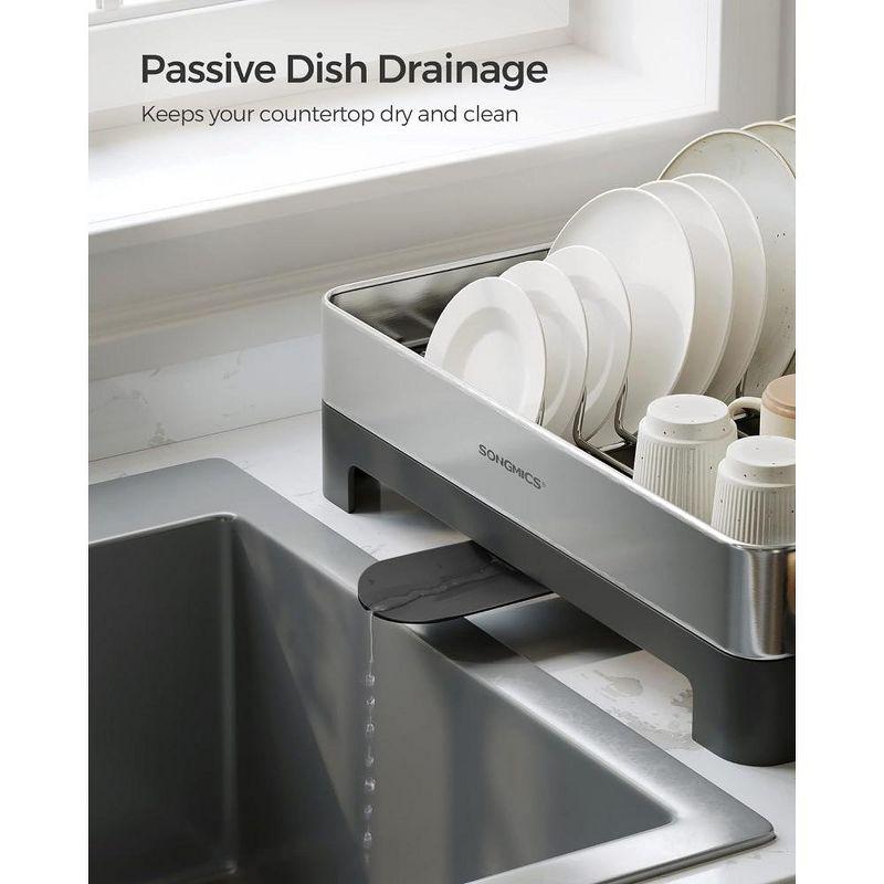 SONGMICS Stainless Steel Dish Drying Rack, Dish Drainers for Kitchen Counter