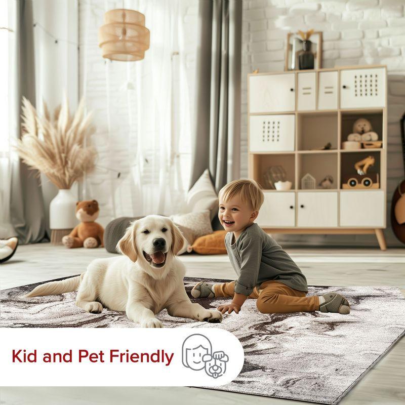 Nuloom Remona Abstract 5x8 Indoor Area Rug for Living Room Bedroom Dining Room Kitchen, Grey/Ivory