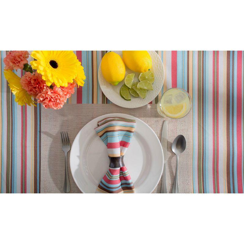 84"x60" Multicolor Striped Polyester Outdoor Tablecloth