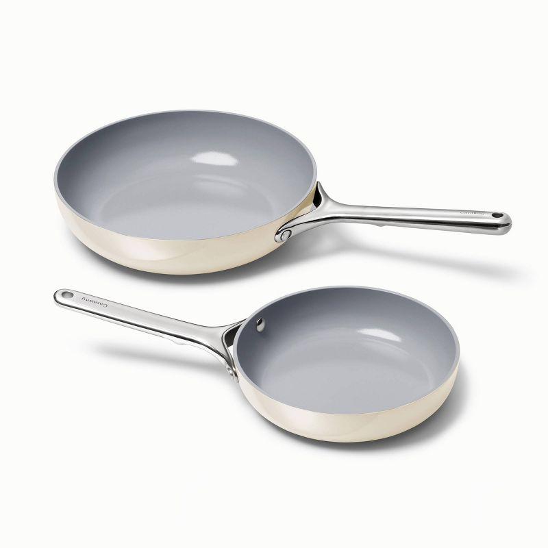 Caraway Home 8" Mini Fry Pan Cream: Nonstick Ceramic, Stainless Steel Handle, Oven-Safe, Induction Compatible