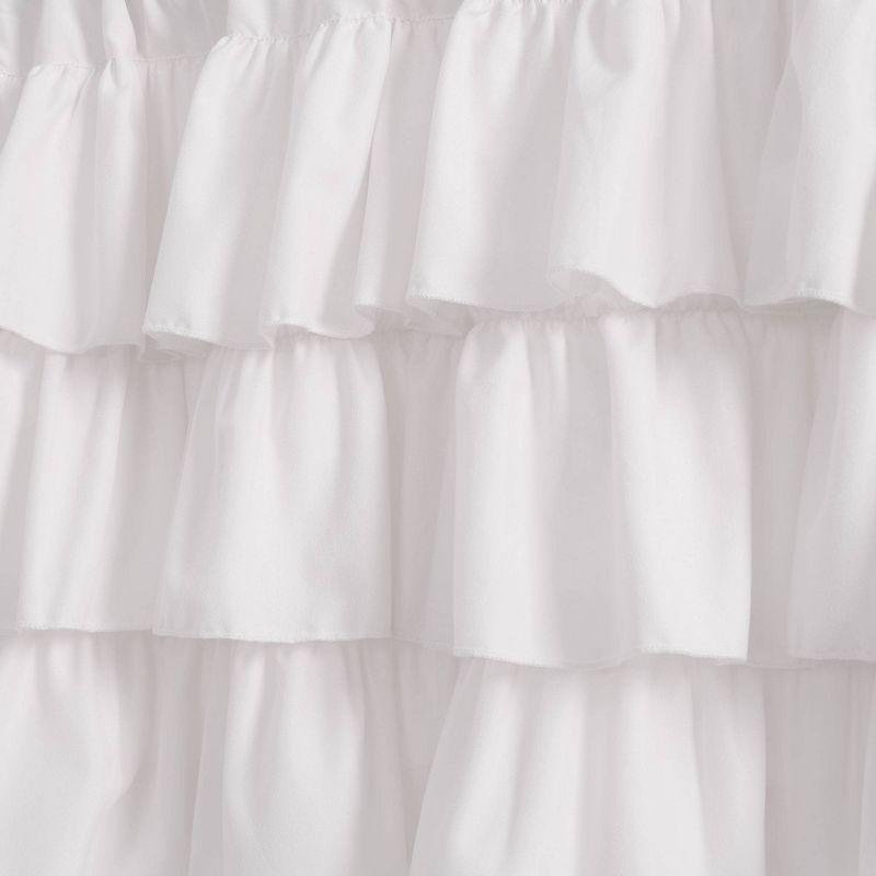 White Ruffled Polyester Rod Pocket Window Valance