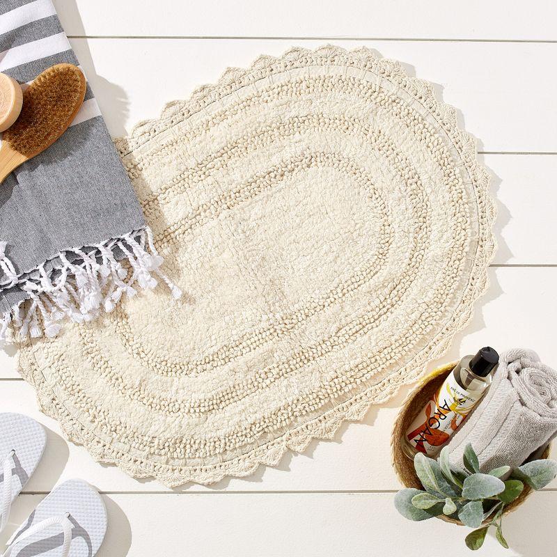 Design Imports Off White Large Oval Crochet Bath Mat