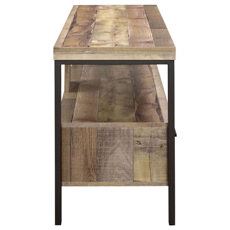 Morello 2 Drawer TV Stand for TVs up to 65" Weathered Pine - Coaster: Rustic Style, Melamine Veneer, MDF Frame