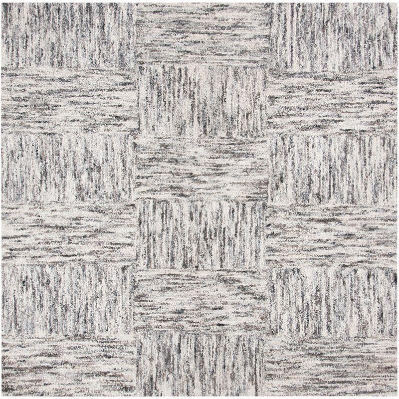 Abstract ABT601 Hand Tufted Area Rug - Ivory/Charcoal - 6'x6' - Safavieh .