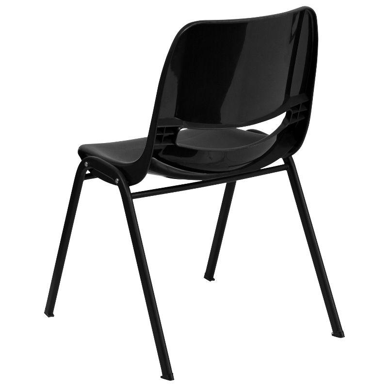 Black Metal Ergonomic Stackable Chair