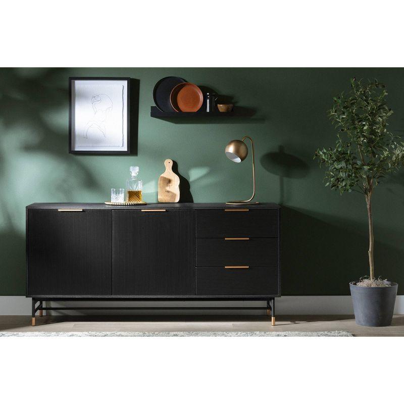 Arlo Black and Gold Mid-Century Modern Sideboard