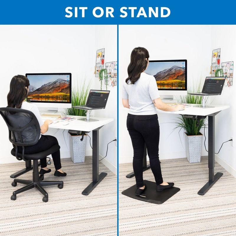 Mount-It! Height Adjustable Hand Crank Sit-Stand Desk Frame w/ Extra-Wide Tabletop | Multiple Colors