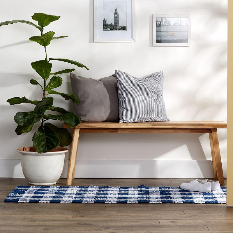 Design Imports Buffalo Check Chindi - Navy & White - 2 Ft 3 In X 6 Ft