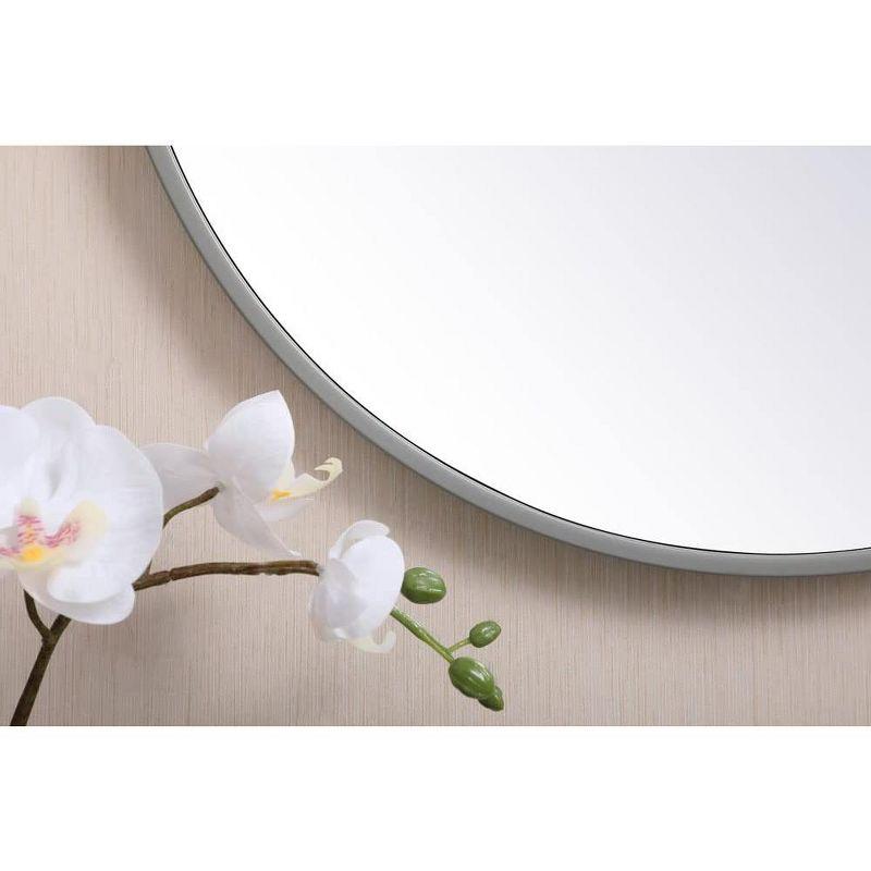 Elegant Lighting Metal frame round mirror 21 inch in Silver