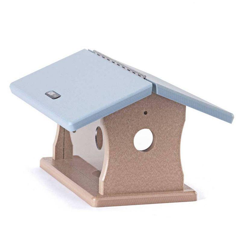 Birds Choice Bluebird Feeder in Taupe and Blue Recycled Plastic