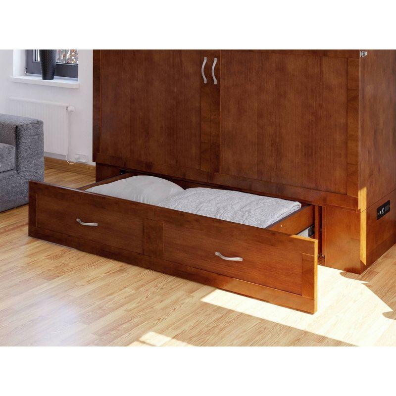 Queen Hamilton Murphy Bed Chest with Folding Mattress - AFI: USB Turbo Charger, Storage