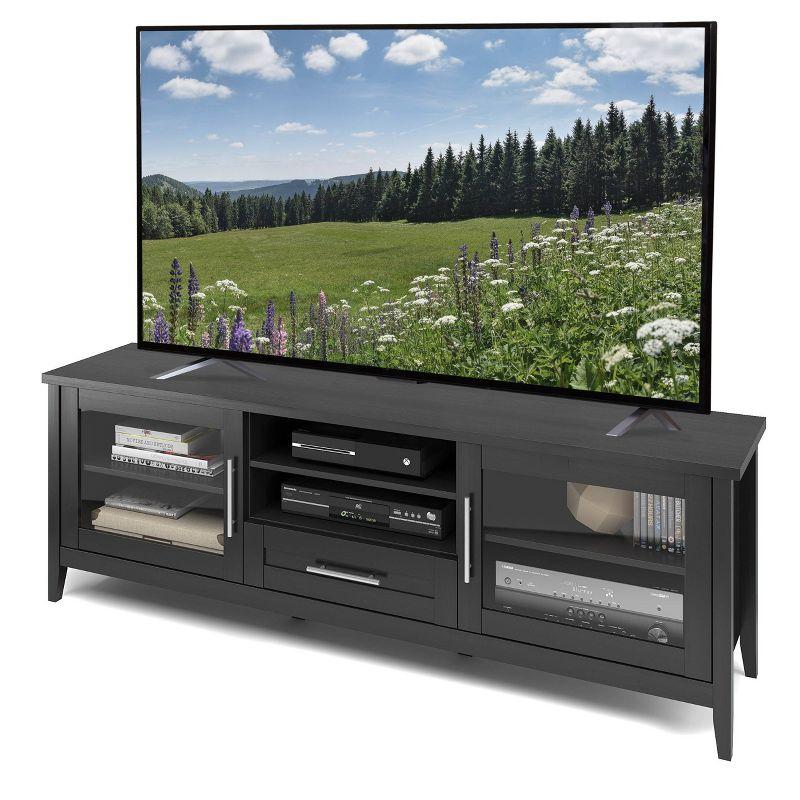 Jackson Extra Wide TV Stand for TVs up to 80" Black - CorLiving: Entertainment Center with Storage, Cable Management