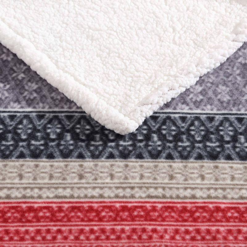 Eddie Bauer Printed Plush Fleece/Sherpa Oversized Throw Blanket